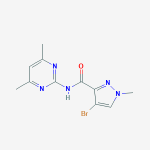 molecular formula C11H12BrN5O B213976 4-bromo-N-(4,6-dimethylpyrimidin-2-yl)-1-methyl-1H-pyrazole-3-carboxamide 