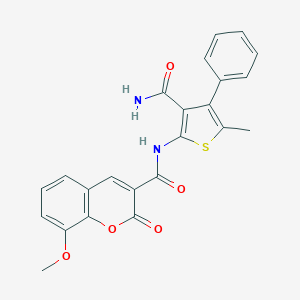 N-(3-carbamoyl-5-methyl-4-phenylthiophen-2-yl)-8-methoxy-2-oxo-2H-chromene-3-carboxamide