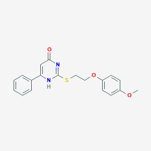 molecular formula C19H18N2O3S B213999 2-[2-(4-methoxyphenoxy)ethylsulfanyl]-6-phenyl-1H-pyrimidin-4-one 