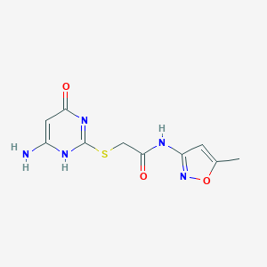 molecular formula C10H11N5O3S B214000 2-[(6-amino-4-oxo-1H-pyrimidin-2-yl)sulfanyl]-N-(5-methyl-1,2-oxazol-3-yl)acetamide 