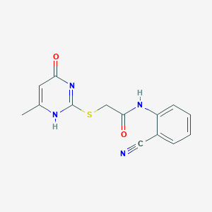molecular formula C14H12N4O2S B214001 N-(2-cyanophenyl)-2-[(6-methyl-4-oxo-1H-pyrimidin-2-yl)sulfanyl]acetamide 