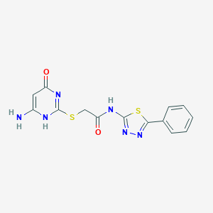 2-[(6-amino-4-oxo-1H-pyrimidin-2-yl)sulfanyl]-N-(5-phenyl-1,3,4-thiadiazol-2-yl)acetamide