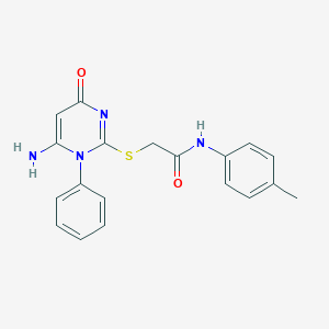 molecular formula C19H18N4O2S B214003 2-[(6-amino-4-oxo-1-phenyl-1,4-dihydro-2-pyrimidinyl)thio]-N-(4-methylphenyl)acetamide 