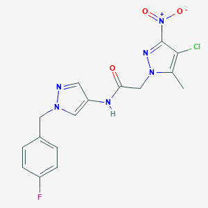 molecular formula C16H14ClFN6O3 B214006 2-(4-chloro-5-methyl-3-nitro-1H-pyrazol-1-yl)-N-[1-(4-fluorobenzyl)-1H-pyrazol-4-yl]acetamide 