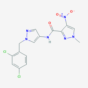 molecular formula C15H12Cl2N6O3 B214008 N-[1-(2,4-dichlorobenzyl)-1H-pyrazol-4-yl]-1-methyl-4-nitro-1H-pyrazole-3-carboxamide 