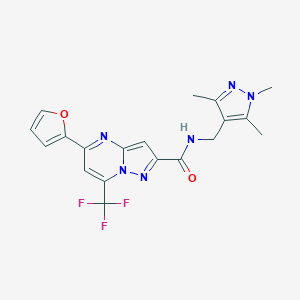 molecular formula C19H17F3N6O2 B214017 5-(2-furyl)-7-(trifluoromethyl)-N-[(1,3,5-trimethyl-1H-pyrazol-4-yl)methyl]pyrazolo[1,5-a]pyrimidine-2-carboxamide 