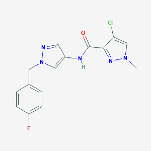 molecular formula C15H13ClFN5O B214020 4-chloro-N-[1-(4-fluorobenzyl)-1H-pyrazol-4-yl]-1-methyl-1H-pyrazole-3-carboxamide 