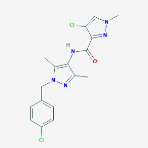 molecular formula C17H17Cl2N5O B214021 4-chloro-N-[1-(4-chlorobenzyl)-3,5-dimethyl-1H-pyrazol-4-yl]-1-methyl-1H-pyrazole-3-carboxamide 