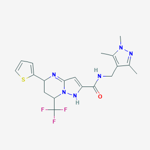 5-thiophen-2-yl-7-(trifluoromethyl)-N-[(1,3,5-trimethylpyrazol-4-yl)methyl]-1,5,6,7-tetrahydropyrazolo[1,5-a]pyrimidine-2-carboxamide