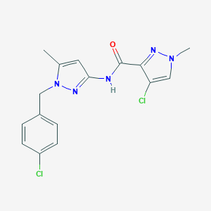 molecular formula C16H15Cl2N5O B214026 4-chloro-N-[1-(4-chlorobenzyl)-5-methyl-1H-pyrazol-3-yl]-1-methyl-1H-pyrazole-3-carboxamide 