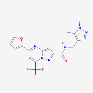 molecular formula C18H15F3N6O2 B214028 N-[(1,5-dimethyl-1H-pyrazol-4-yl)methyl]-5-(2-furyl)-7-(trifluoromethyl)pyrazolo[1,5-a]pyrimidine-2-carboxamide 