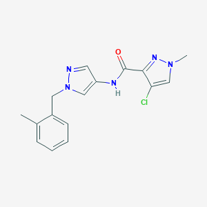 molecular formula C16H16ClN5O B214031 4-chloro-1-methyl-N-[1-(2-methylbenzyl)-1H-pyrazol-4-yl]-1H-pyrazole-3-carboxamide 