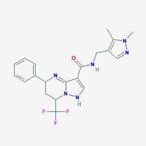 molecular formula C20H21F3N6O B214032 N-[(1,5-dimethylpyrazol-4-yl)methyl]-5-phenyl-7-(trifluoromethyl)-1,5,6,7-tetrahydropyrazolo[1,5-a]pyrimidine-3-carboxamide 