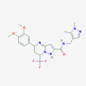 5-(3,4-dimethoxyphenyl)-N-[(1,5-dimethylpyrazol-4-yl)methyl]-7-(trifluoromethyl)-1,5,6,7-tetrahydropyrazolo[1,5-a]pyrimidine-2-carboxamide