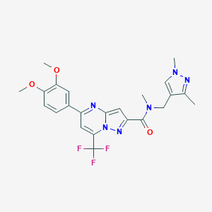 molecular formula C23H23F3N6O3 B214036 5-(3,4-dimethoxyphenyl)-N-[(1,3-dimethyl-1H-pyrazol-4-yl)methyl]-N-methyl-7-(trifluoromethyl)pyrazolo[1,5-a]pyrimidine-2-carboxamide 