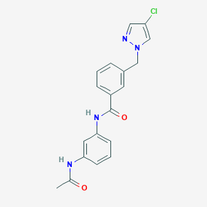 molecular formula C19H17ClN4O2 B214046 N-[3-(acetylamino)phenyl]-3-[(4-chloro-1H-pyrazol-1-yl)methyl]benzamide 