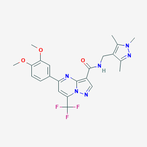 molecular formula C23H23F3N6O3 B214048 5-(3,4-dimethoxyphenyl)-7-(trifluoromethyl)-N-[(1,3,5-trimethyl-1H-pyrazol-4-yl)methyl]pyrazolo[1,5-a]pyrimidine-3-carboxamide 
