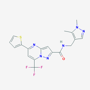 molecular formula C18H15F3N6OS B214053 N-[(1,5-dimethyl-1H-pyrazol-4-yl)methyl]-5-(2-thienyl)-7-(trifluoromethyl)pyrazolo[1,5-a]pyrimidine-2-carboxamide 
