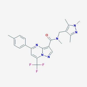 molecular formula C23H23F3N6O B214054 N-methyl-5-(4-methylphenyl)-7-(trifluoromethyl)-N-[(1,3,5-trimethyl-1H-pyrazol-4-yl)methyl]pyrazolo[1,5-a]pyrimidine-3-carboxamide 