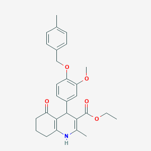 molecular formula C28H31NO5 B214057 Ethyl 4-{3-methoxy-4-[(4-methylbenzyl)oxy]phenyl}-2-methyl-5-oxo-1,4,5,6,7,8-hexahydro-3-quinolinecarboxylate 