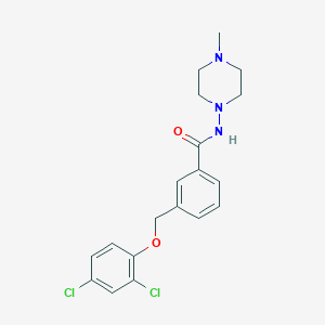 3-[(2,4-dichlorophenoxy)methyl]-N-(4-methylpiperazin-1-yl)benzamide