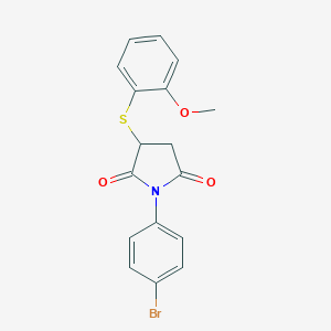 molecular formula C17H14BrNO3S B214060 1-(4-Bromophenyl)-3-[(2-methoxyphenyl)sulfanyl]pyrrolidine-2,5-dione 