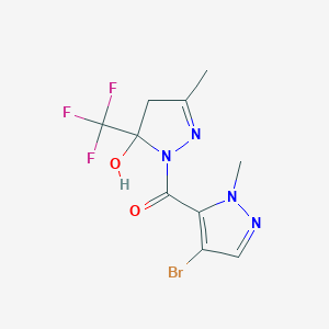 molecular formula C10H10BrF3N4O2 B214061 1-[(4-bromo-1-methyl-1H-pyrazol-5-yl)carbonyl]-3-methyl-5-(trifluoromethyl)-4,5-dihydro-1H-pyrazol-5-ol 