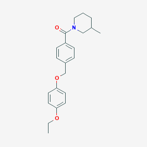 molecular formula C22H27NO3 B214062 1-{4-[(4-Ethoxyphenoxy)methyl]benzoyl}-3-methylpiperidine 