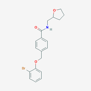 molecular formula C19H20BrNO3 B214063 4-[(2-bromophenoxy)methyl]-N-(tetrahydro-2-furanylmethyl)benzamide 