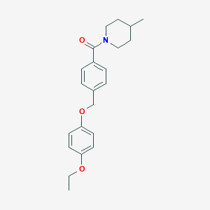molecular formula C22H27NO3 B214066 1-{4-[(4-Ethoxyphenoxy)methyl]benzoyl}-4-methylpiperidine 