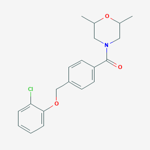 molecular formula C20H22ClNO3 B214071 2-Chlorophenyl 4-[(2,6-dimethyl-4-morpholinyl)carbonyl]benzyl ether 