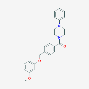 molecular formula C25H26N2O3 B214072 1-{4-[(3-Methoxyphenoxy)methyl]benzoyl}-4-phenylpiperazine 