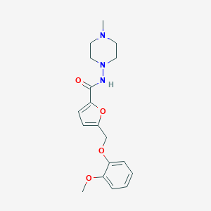 molecular formula C18H23N3O4 B214083 5-[(2-methoxyphenoxy)methyl]-N-(4-methylpiperazin-1-yl)furan-2-carboxamide 