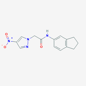 molecular formula C14H14N4O3 B214091 N-(2,3-dihydro-1H-inden-5-yl)-2-(4-nitro-1H-pyrazol-1-yl)acetamide 