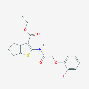 molecular formula C18H18FNO4S B214092 ethyl 2-{[(2-fluorophenoxy)acetyl]amino}-5,6-dihydro-4H-cyclopenta[b]thiophene-3-carboxylate 