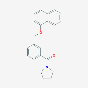 molecular formula C22H21NO2 B214104 1-{3-[(1-Naphthyloxy)methyl]benzoyl}pyrrolidine 