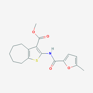 molecular formula C17H19NO4S B214105 methyl 2-[(5-methyl-2-furoyl)amino]-5,6,7,8-tetrahydro-4H-cyclohepta[b]thiophene-3-carboxylate 
