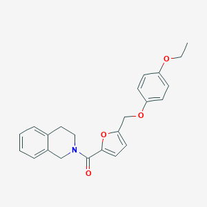 molecular formula C23H23NO4 B214106 2-{5-[(4-Ethoxyphenoxy)methyl]-2-furoyl}-1,2,3,4-tetrahydroisoquinoline 