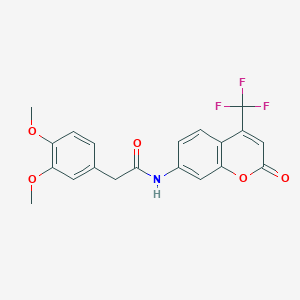 2-(3,4-dimethoxyphenyl)-N-[2-oxo-4-(trifluoromethyl)-2H-chromen-7-yl]acetamide