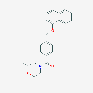 molecular formula C24H25NO3 B214108 2,6-Dimethyl-4-{4-[(1-naphthyloxy)methyl]benzoyl}morpholine 