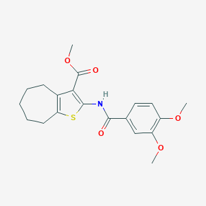 molecular formula C20H23NO5S B214111 methyl 2-[(3,4-dimethoxybenzoyl)amino]-5,6,7,8-tetrahydro-4H-cyclohepta[b]thiophene-3-carboxylate 