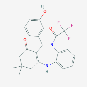 molecular formula C23H21F3N2O3 B214113 11-(3-hydroxyphenyl)-3,3-dimethyl-10-(trifluoroacetyl)-2,3,4,5,10,11-hexahydro-1H-dibenzo[b,e][1,4]diazepin-1-one 