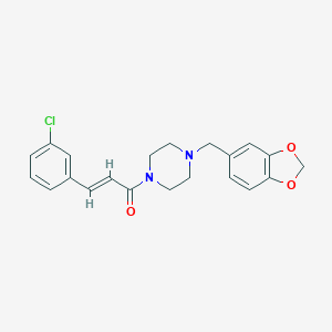 molecular formula C21H21ClN2O3 B214115 1-(1,3-Benzodioxol-5-ylmethyl)-4-[3-(3-chlorophenyl)acryloyl]piperazine 