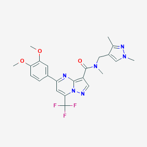 molecular formula C23H23F3N6O3 B214117 5-(3,4-dimethoxyphenyl)-N-[(1,3-dimethyl-1H-pyrazol-4-yl)methyl]-N-methyl-7-(trifluoromethyl)pyrazolo[1,5-a]pyrimidine-3-carboxamide 