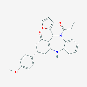 molecular formula C27H26N2O4 B214118 11-(2-furyl)-3-(4-methoxyphenyl)-10-propionyl-2,3,4,5,10,11-hexahydro-1H-dibenzo[b,e][1,4]diazepin-1-one 