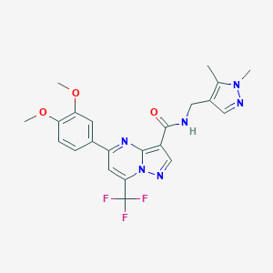 molecular formula C22H21F3N6O3 B214120 5-(3,4-dimethoxyphenyl)-N-[(1,5-dimethyl-1H-pyrazol-4-yl)methyl]-7-(trifluoromethyl)pyrazolo[1,5-a]pyrimidine-3-carboxamide 
