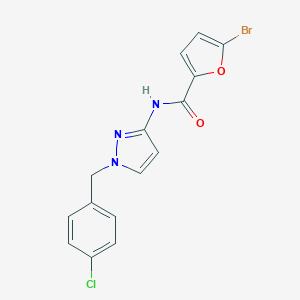 molecular formula C15H11BrClN3O2 B214122 5-bromo-N-[1-(4-chlorobenzyl)-1H-pyrazol-3-yl]-2-furamide 