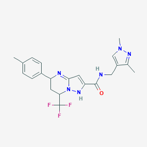 molecular formula C21H23F3N6O B214125 N-[(1,3-dimethylpyrazol-4-yl)methyl]-5-(4-methylphenyl)-7-(trifluoromethyl)-1,5,6,7-tetrahydropyrazolo[1,5-a]pyrimidine-2-carboxamide 