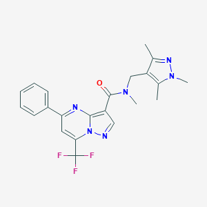 molecular formula C22H21F3N6O B214126 N-methyl-5-phenyl-7-(trifluoromethyl)-N-[(1,3,5-trimethyl-1H-pyrazol-4-yl)methyl]pyrazolo[1,5-a]pyrimidine-3-carboxamide 