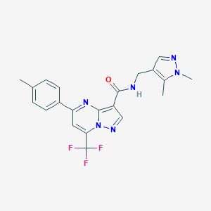 molecular formula C21H19F3N6O B214127 N-[(1,5-dimethyl-1H-pyrazol-4-yl)methyl]-5-(4-methylphenyl)-7-(trifluoromethyl)pyrazolo[1,5-a]pyrimidine-3-carboxamide 
